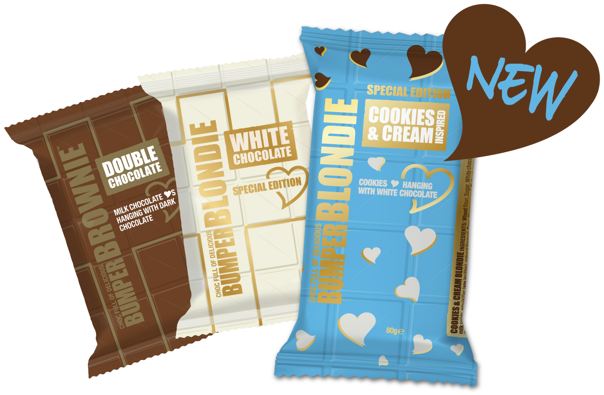 Bumper Brownie, Blondie and Cookies & Cream, the new special edition